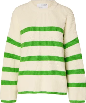 Produktbild von SELECTED FEMME Oversize Pullover Gestreifter Grobstrick Sweater NOOS Größe: XXL
