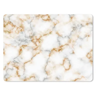 Produktbild von MuchoWow® Mauspad Mousepad Marmor - Weiß - Grau - Gold 23x19 cm - Mousepads - Maus Mat - Pad - Mausunterlage - Schreibtischunterlage - Mauspad