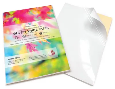 Productafbeelding van A4 Witte Plakstickers voor Inkjet en Laserprinters
