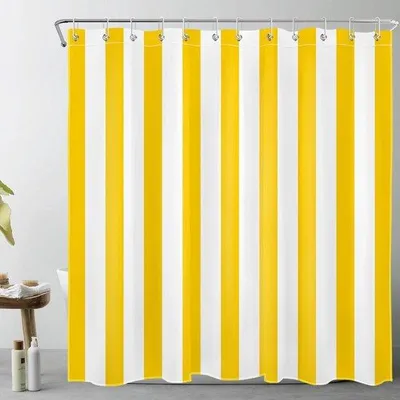 Produktbild von Gelbes/Weißes Duschvorhang Polyester 180x198cm