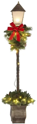 Produktbild von Outsunny 150 cm Weihnachtslaterne mit 50 LED-Lichterkette Tannenzapfen Metall