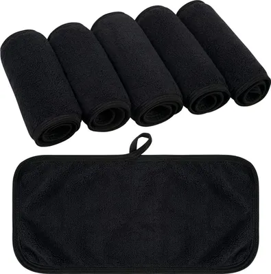 Immagine prodotto di confezione da 6 flanelle in microfibra di spugna nera 15x30cm riutilizzabili e lavabili