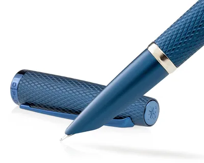 Image de Stylo plume Diplomat Viper bleu guilloché F-M
