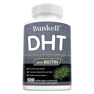 Produktbild von DHT Blocker + Biotin (120 Kapseln) Nahrungsergänzungsmittel, Haare, Haut, Nägel, Haargesundheit, Hautgesundheit, Immunsystem, Unisex, Nährstoffe