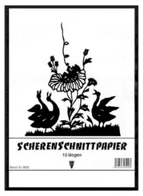 Produktbild von Scherenschnittpapier, A4, schwarz, Heft mit 10 Blatt