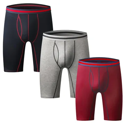 Produktbild von Set mit 3 Herren Boxershorts aus Baumwolle mit langen Beinen