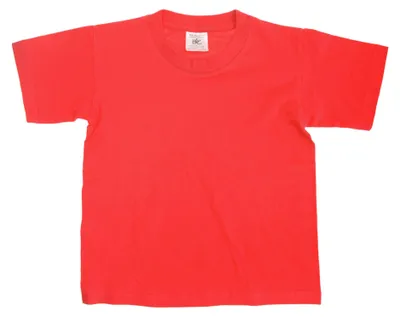 Imagen del producto de Camiseta infantil B&C, manga corta, modelo FK125 (talla 7-8), color rojo