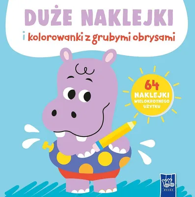 Obrázek produktu pro Kolorowanka z naklejkami. Hipopotam z grubymi obrysami i duże naklejki