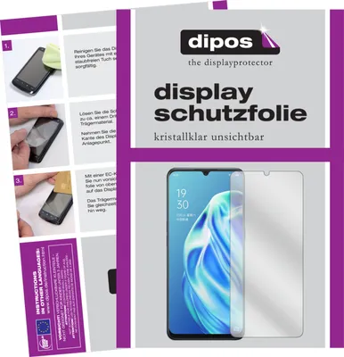 A collage of images showing instructions for applying a screen protector and a product shot of a screen protector next to a smartphone.
