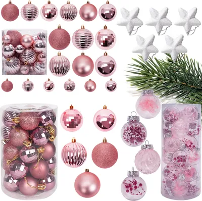 Produktbild von Tutumi Set Weihnachtsschmuck 115Szt Pink White