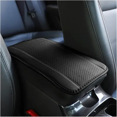 Productafbeelding van Armleuningkussens voor auto's, kunstleer, zwartgrijs, 29 x 19 cm