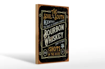 Produktbild von Holzschild Spruch 20x30cm Bourbon Whiskey shots on rocks