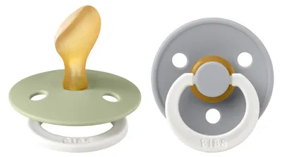 Productafbeelding van Bibs Glow Fopspeen 6-18 Maanden Anatomic Sage/cloud (2 stuks)