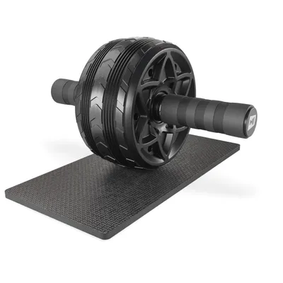 Obrázek produktu pro Hop-Sport AB Roller s protiskluzovými rukojeťmi a podložkou pod kolena, AB Wheel & AB Roller ab trainer - ideální pro domácí použití, ab roller pro core trénink - černý/šedý