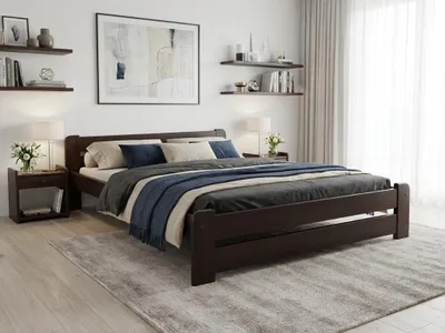 Produktbild von Bett Laura 180 x 200 cm, Walnussholz; Matratze: Sommera 18 cm; Lattenrost: Inklusive Lattenrost