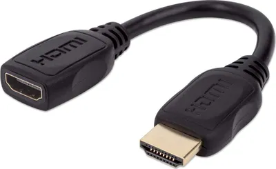 Produktbild von Manhattan HDMI High Speed Ethernet Kabel 20cm Verlängerung