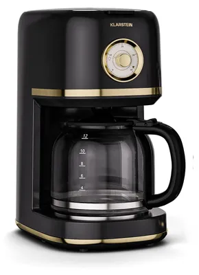 Zdjęcie produktu dla Klarstein Victoria Ekspres do kawy – Ekspres do kawy w stylu retro, 1,5 L na maksymalnie 12 filiżanek, funkcja podtrzymywania ciepła, system antykapający, automatyczne wyłączanie