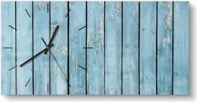 Produktbild von DEQORI Glasuhr 60x30 cm Modern 'Rustikale Holzwand' Wanduhr Glas Uhr Design leise Küchenuhr