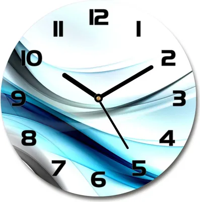 Produktbild von Wanduhr aus Glas 30fi Glasbild Glasuhr Gehärtetes Glas - schwarze-zeiger - Waves abstraction