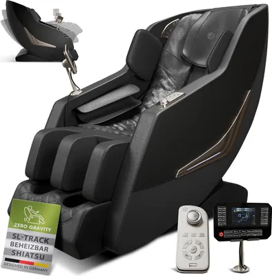 Produktbild von Juskys Massagesessel Paros, elektrisch mit Wärmefunktion & Bluetooth – Schwarz