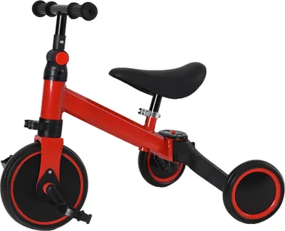 Image de 2 en 1 Enfants Tricycle Vélo de course pour 10-36 mois Garçons Filles Vélo de course pour enfants avec siège réglable Rouge