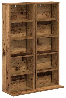 Obrázok produktu pre CD regál, 2 kusy, materiál: drevovláknité dosky, rozmery: 33 x 23,5 x 97,5 cm