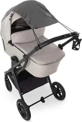Image de Hauck - Pare-soleil universel, gris - Protection solaire pour bébé avec indice UPF 50+ pour poussettes, buggys et nacelles, réglable de manière flexible avec fonction store, pliable et compact, lavable