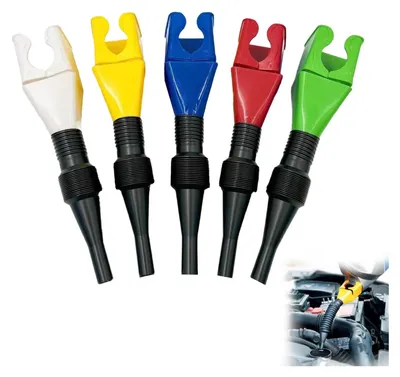 Imagen del producto de Embudo de vertido flexible con manguera, juego de 5 unidades, de plástico, para gasolina y aceite