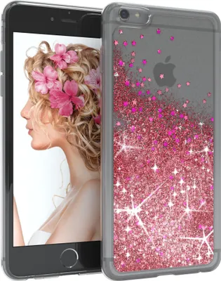 Produktbild von EAZY CASE - Glitzer Hülle kompatibel mit Apple iPhone 6 / 6S Glitzer Schutzhülle, Soft Case, Backcover Transparent mit Motiv