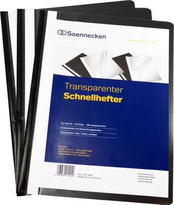 Produktbild von Schnellhefter 2966 DIN A4 PP schwarz 10 Stück Packung mit 10 Stück