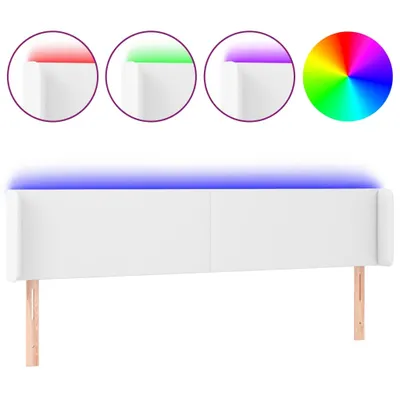 Produktbild von vidaXL LED Kopfteil Weiß 163x16x78/88 cm Kunstleder