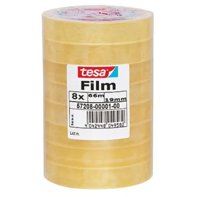 Produktbild von TESA Standard, 66 m, Transparent, Polypropylen (PP), Karton, Papier, 19 mm, 8 Stück(e)