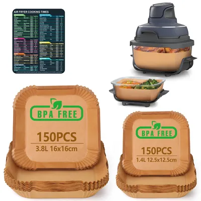 Produktbild von 300 Blatt Backpapier für die Ninja CRISPi Heißluftfritteuse 3,8 l/1,4 l, Zubehör für die Ninja FN101EUGY, FN101EUST, FN101EUSG – Holzfarbe