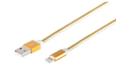 Obrázok produktu pre S/CONN 14-50046, 0,9 m, Lightning, USB A, Zlato, Priamy, Priamy