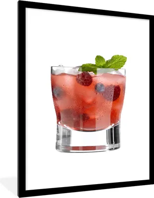 Produktbild von MuchoWow® Gerahmtes Poster Leckerer Cocktail mit Früchten und Alkohol 60x80 cm - Poster mit Schwarzem Bilderrahmen Wandposter Rahmen Foto Bilder - Wohnzimmer - Dekorationen - Prämie