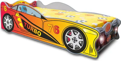 Produktbild von Kinder Bett Rennwagen Auto Schlaf Zimmer Betten Möbel Polster Betten Matratze