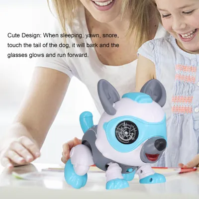 Image de Robot chien de compagnie, télécommande, capteur tactile, jouet détachable pour chiot, àvocale, pour enfants, bleu
