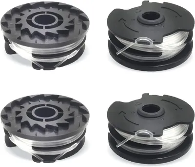 Image de Bobines de fil de nylon de remplacement, 1,6 mm, 2 x 4 mètres, lot de 4, pour coupe-bordures de jardin