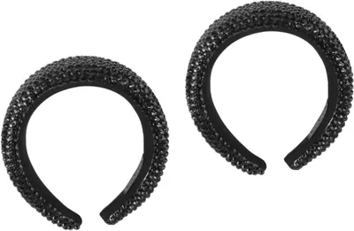 Produktbild von 2 Stück schwarze gepolsterte Schwamm-Stirnbänder mit Strass, Haarband für Make-up, Damen-Haarschmuck, Haargummis, Braut-Kopfbedeckung aus Milchseide