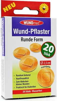Obrázek produktu pro WUNDmed® 02-051 WUNDmed® Pflaster Rund 02-051 beige 2,5 x 2,5 cm, 20 St.