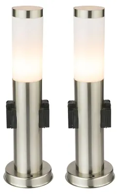 Produktbild von 2er Set Stehleuchte für den Außenbereich, silber, H 45 cm