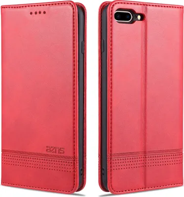 Obrázek produktu pro LaimTop kožené pouzdro pro iPhone 8 Plus, flipový kryt peněženkové pouzdro magnetické zapínání stojánek ochranné pouzdro pro iPhone 7 Plus / 8 Plus růžové
