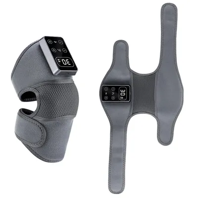 Produktbild von Heizkissen Kniebandage elektrisch, 5 Stufen Wärme Knie Massagegerät, 3 Stufen Massage, wiederaufladbar 3000mAh, verstellbar, Schmerztherapie