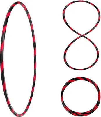 Produktbild von Bunter Hula Hoop Reifen, faltbar, Ø90cm, Schwarz-Rot