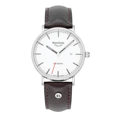 Obrázok produktu pre Bruno Söhnle 17-12218-241 Munich Automatic I Pánske náramkové hodinky, ateliérový kaliber BS175, puzdro z nehrdzavejúcej ocele, zafírové sklo, kožený remienok, so skladacou sponou, 5 barov