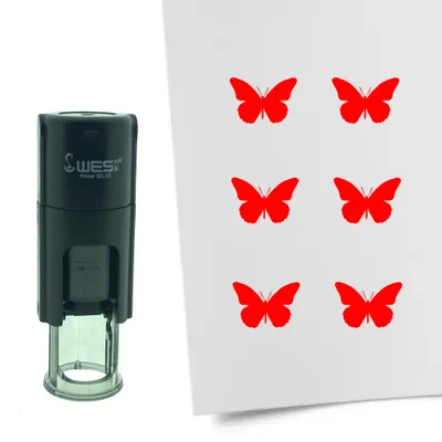 Produktbild von CombiCraft Selbstfärbender Stempel 'Schmetterling' in der Farbe Rot, Ø10mm