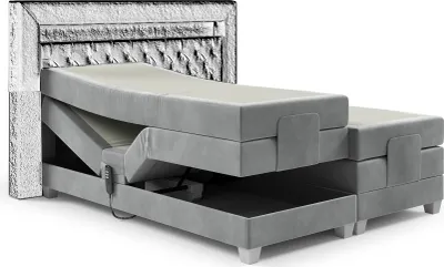 Produktbild von Boxspringbett Elektrisch Bett DAVIDE 160x200cm in Stoff Fresh Dunkelgrau