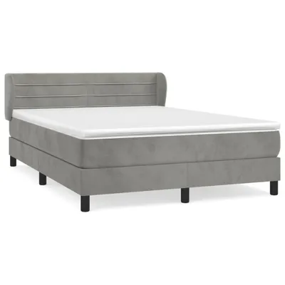 Obrázek produktu pro vidaXL Postel Boxspring s matrací Light Grey 140x200 cm Velvet