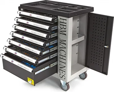 Produktbild von HBM Werkzeugwagen, 262-teilig, schwarz
