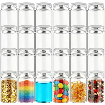 Image de 24 Mini bouteilles en verre, 40 ml flacons vides avec bouchon à vis pour diverses applications